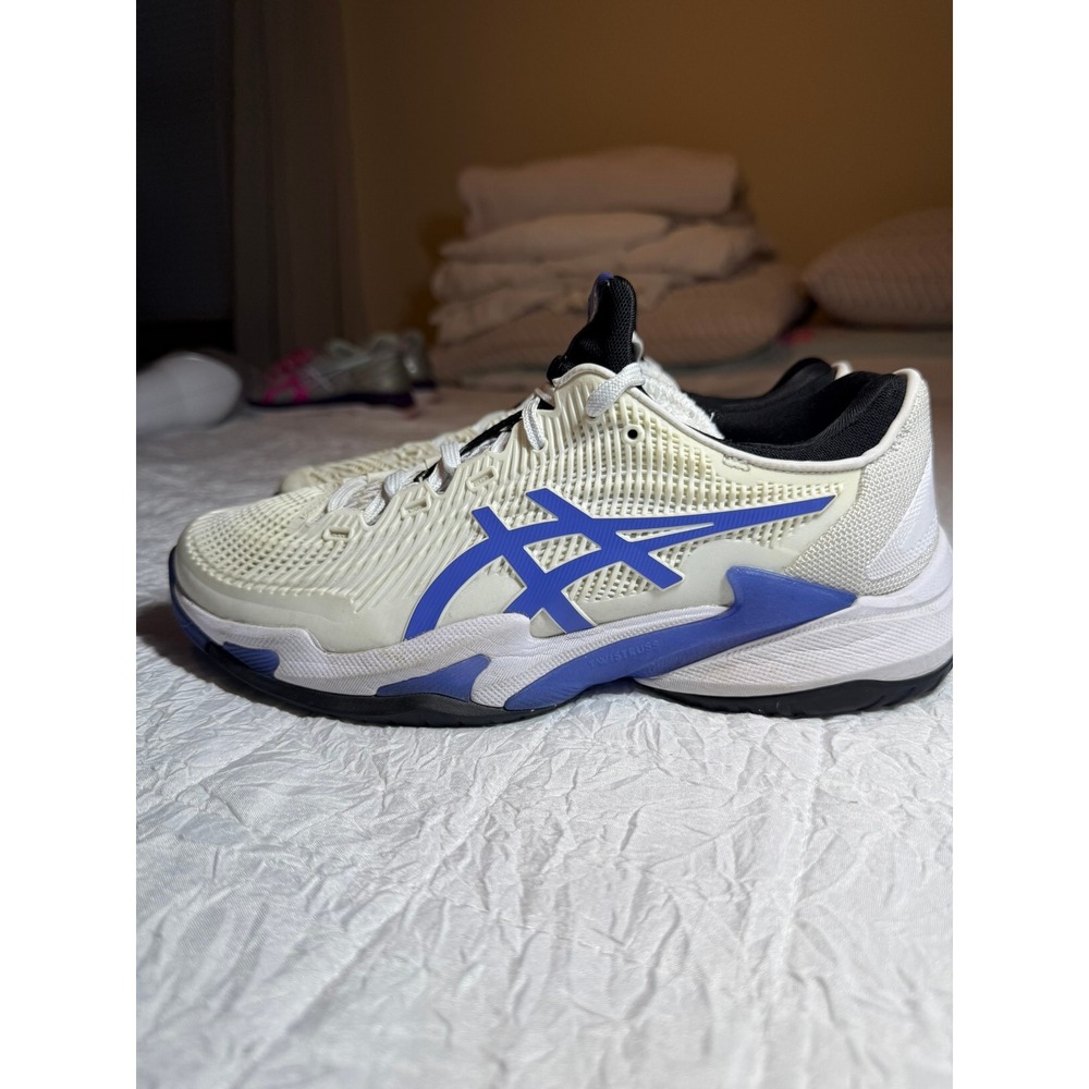 Asics Court FF 2 Mens Tennis Shoes White Blue FlyteFoam 1041A083